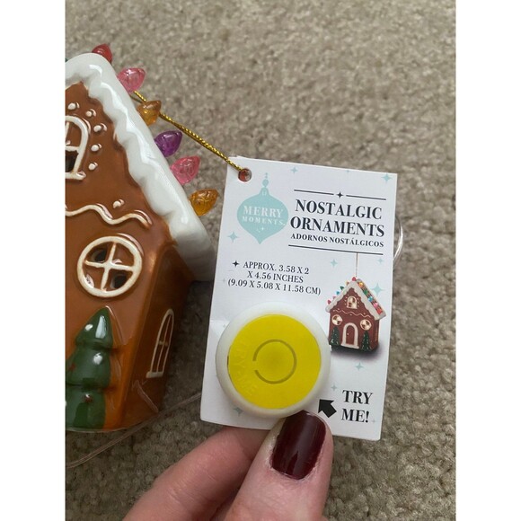 Merry Moments Ceramic Gingerbread House Nostalgic Ornament Brown NWT - Picture 10 of 12
